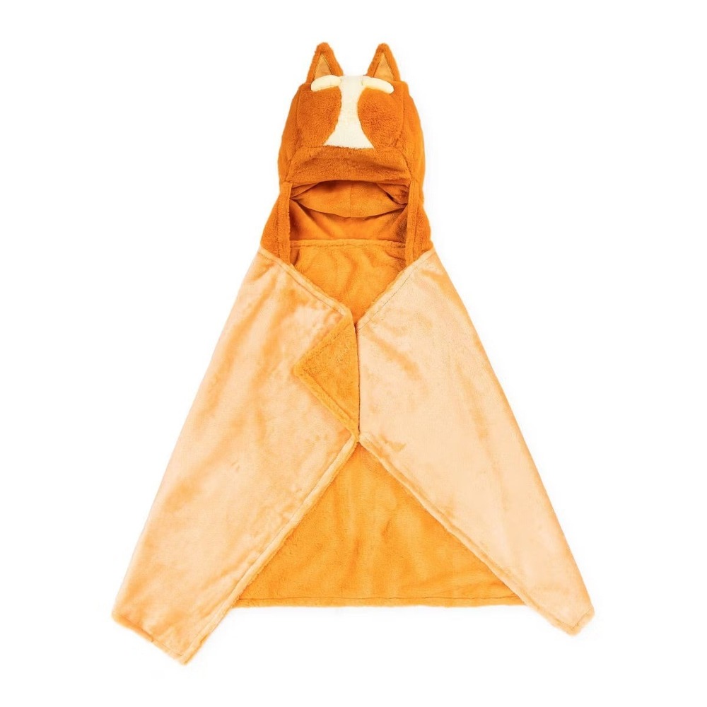 Bluey‎ Bingo Hooded Blanket Wearable Plush Throw Wrap Orange One Size Jay Franco